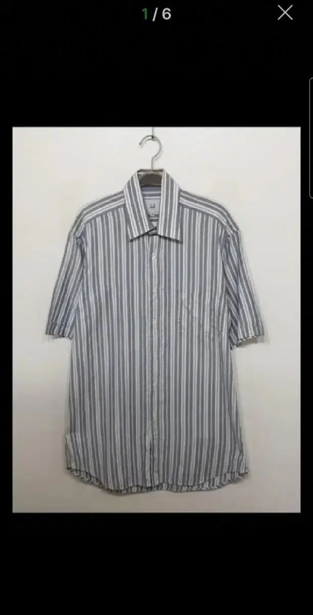 (XL) dunhill(ダンヒル) 半袖シャツ ストライプ ポケット ロゴ 半袖 シャツ