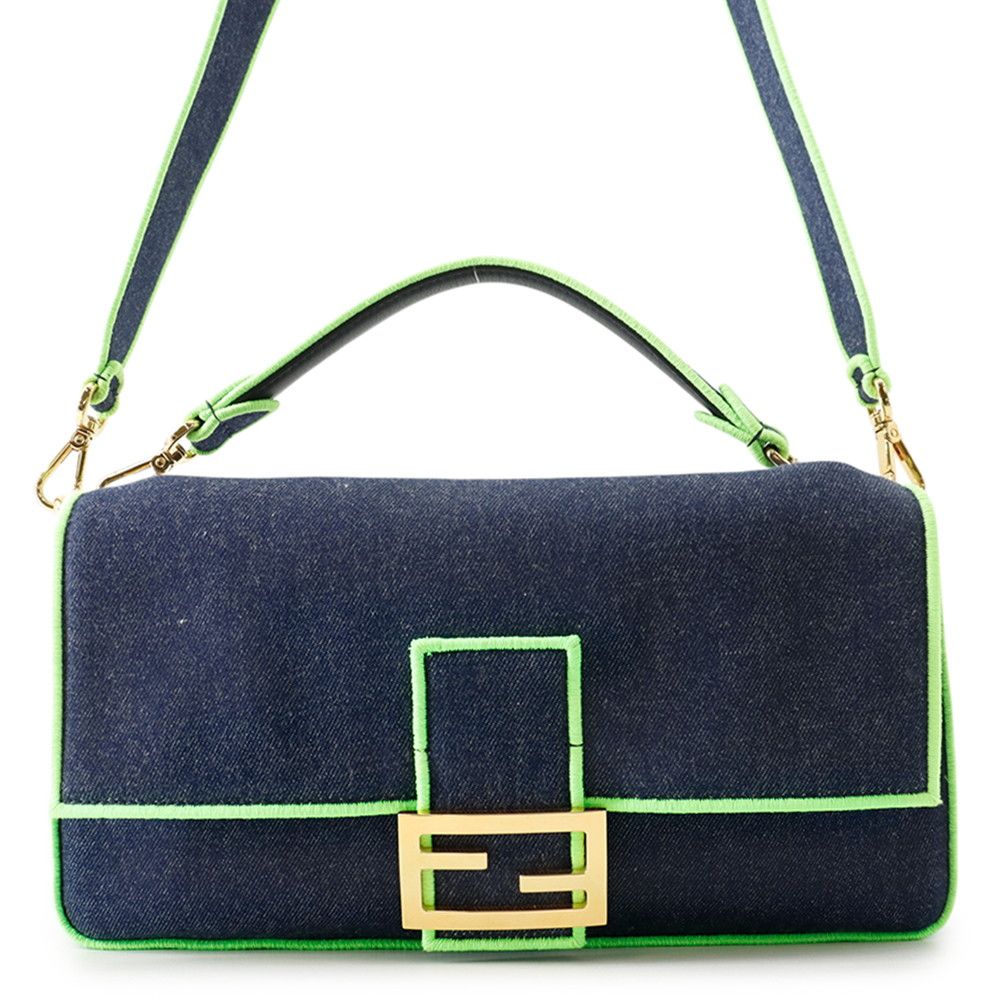 フェンディ ハンドバッグ マンマバケット デニム 8BR711 FENDI バッグ 2wayショルダーバッグ