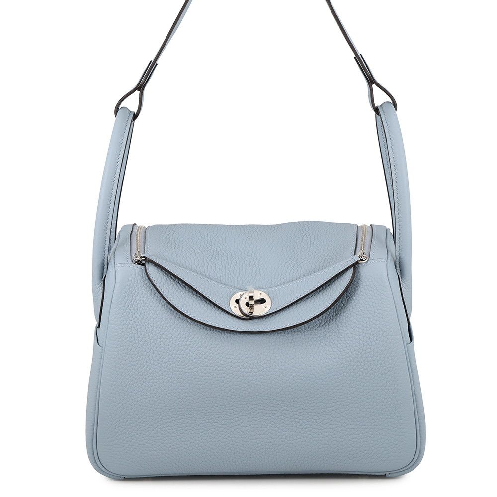 エルメス ハンドバッグ リンディ26 ヴェルソ ブルーラン/ブルーグラシエ/シルバー金具 トリヨンクレマンス G刻印 HERMES 2way ショルダーバッグ