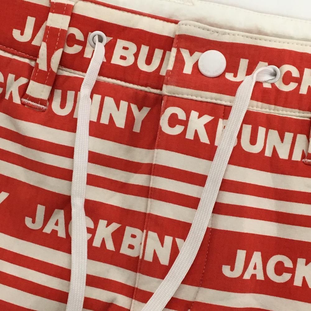 美品】ジャックバニー スカート レッド×白 ボーダー ロゴ ウエスト調節