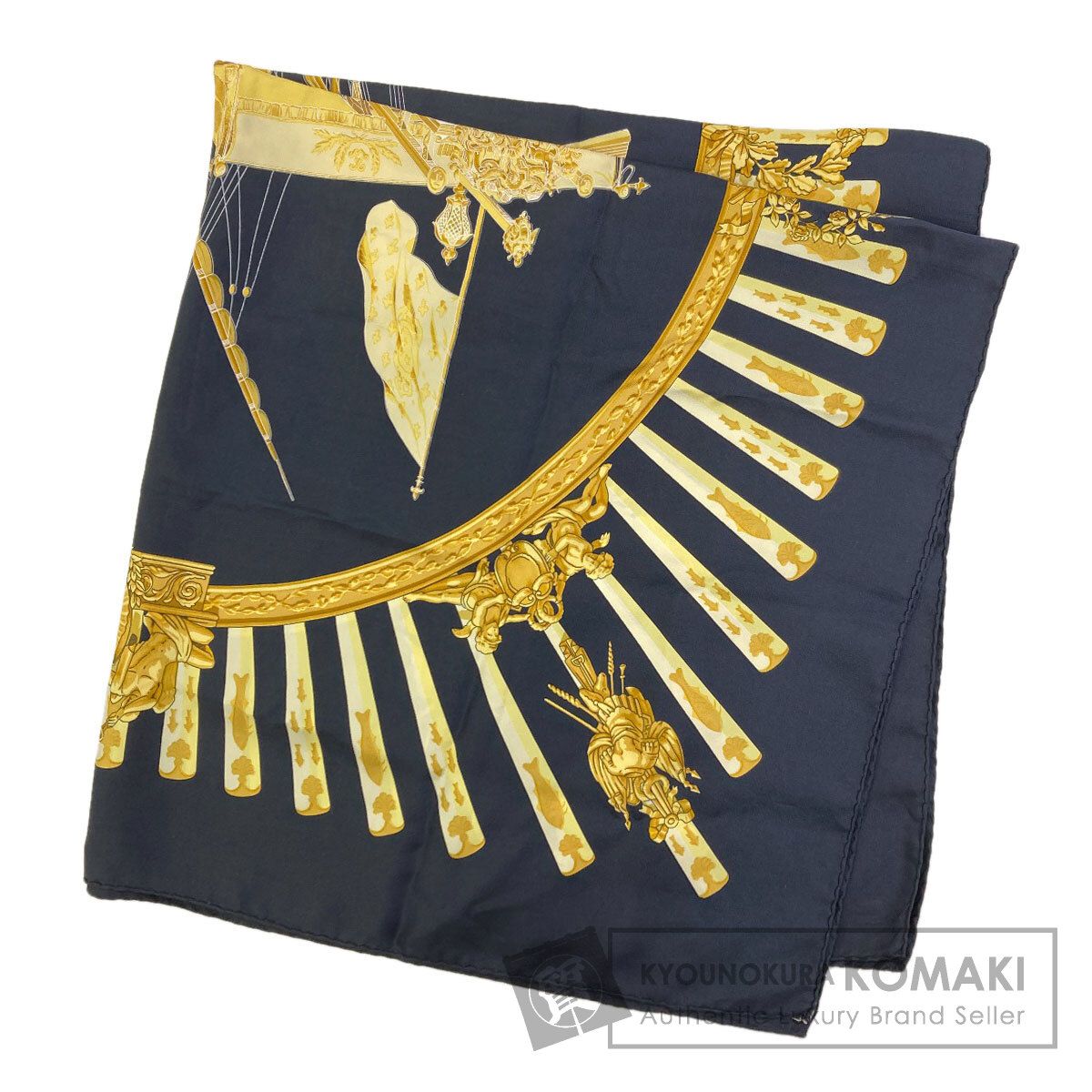 HERMES エルメス カレ90 海と騎兵隊 スカーフ シルク レディース [中古