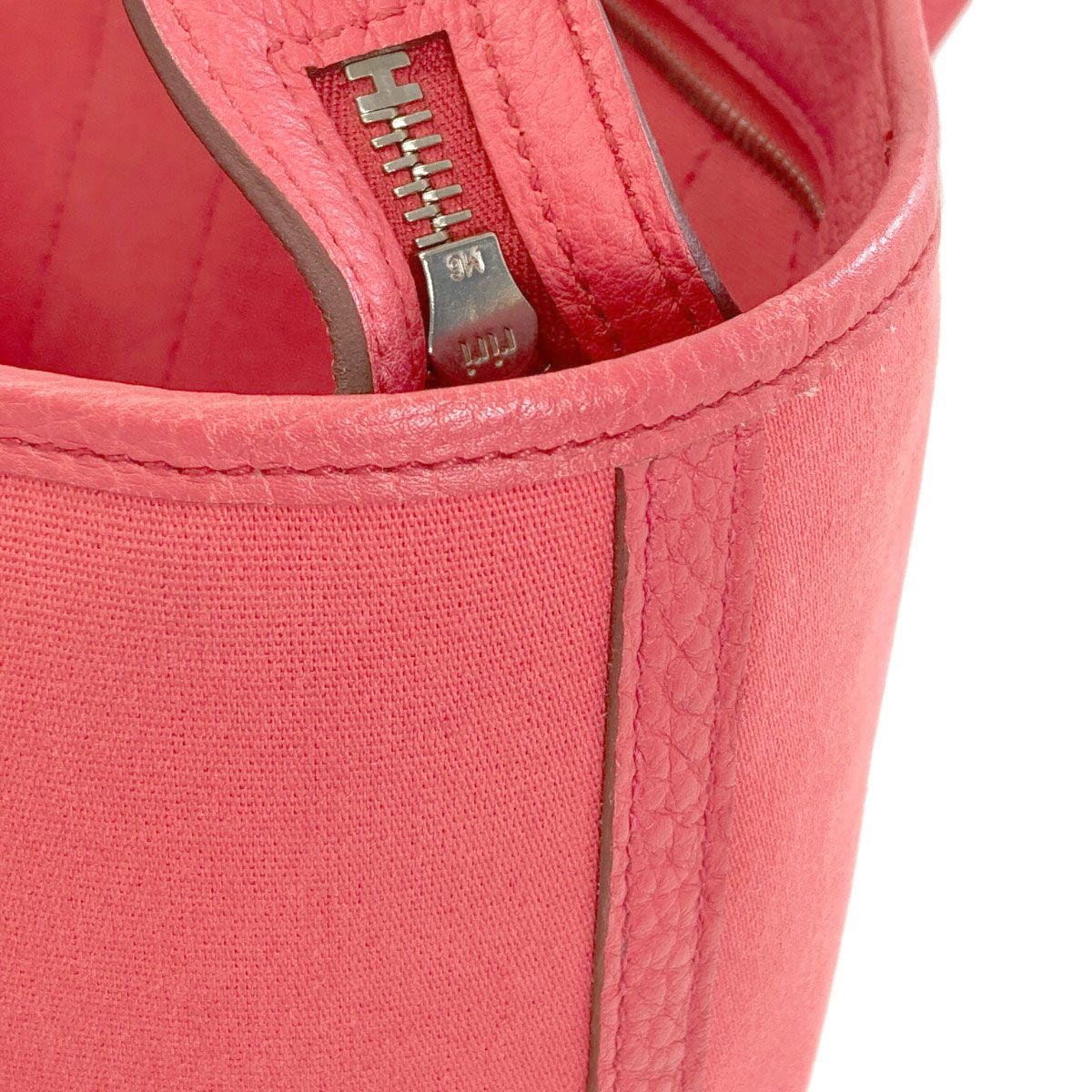 HERMES エルメス ガーデンジップPM シルバー金具 トートバッグ トワル