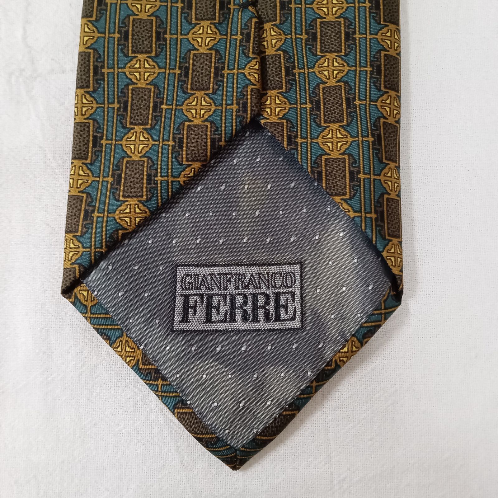 美品】ジャンフランコフェレ GIANFRANCO FERRE ネクタイ 幾何学柄