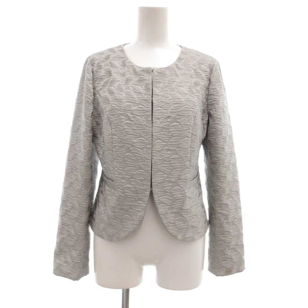 ARMANI COLLEZIONI グラデーションウール ノーカラーコート 38 アルマーニ コレツィオーニ ARMANI COLLEZIONI ノーカラージャケット