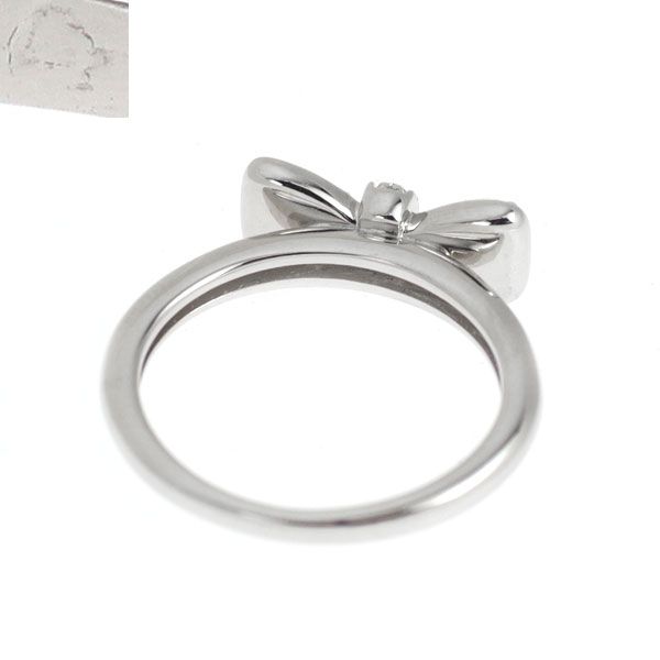 ポンテヴェキオ K18WG ダイヤモンド リング 0.18ct リボン ピンキー