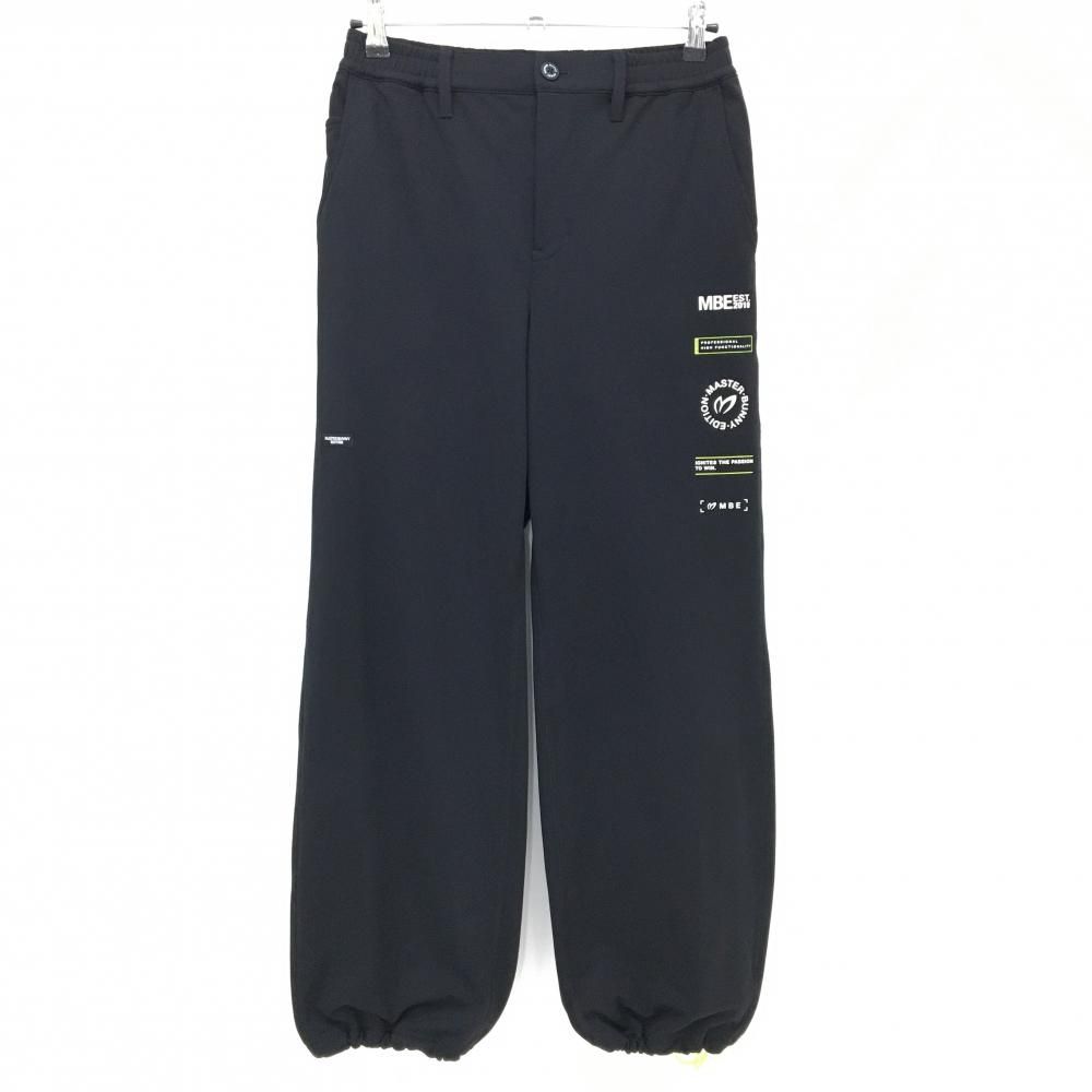 【美品】マスターバニー パンツ 黒 裾ドローコード ロゴプリント レディース 2(L) ゴルフウェア 2024年モデル MASTER BUNNY EDITION 美品】マスターバニー パンツ 黒 裾ドローコード ロゴプリント