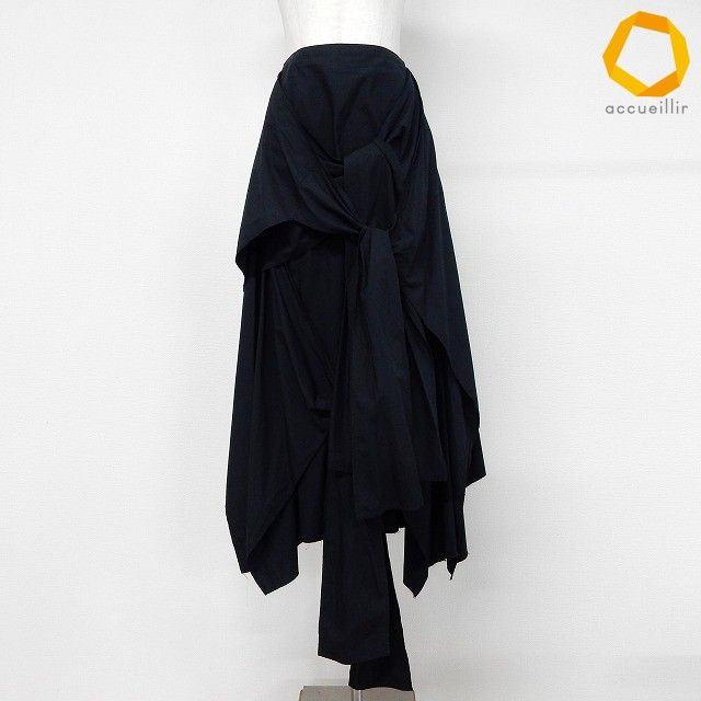 #anc レフルイLe-Fluy スカート M 黒 ロング 変形 アシンメトリー コットン レディース [9714760]