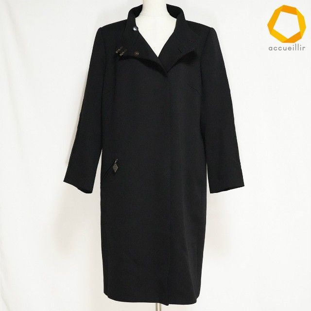 wnc ジバンシィ GIVENCHY コート 44 黒 大きいサイズ チャーム ロング