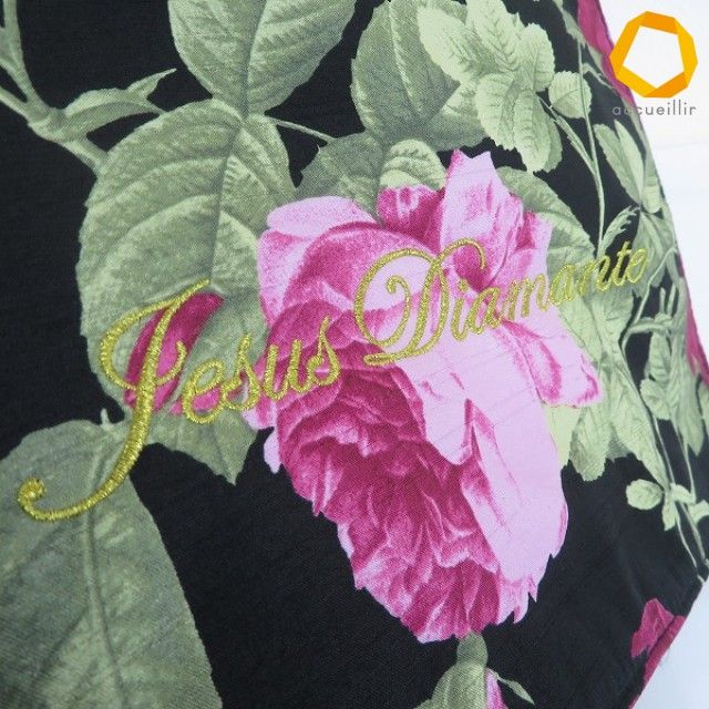 ab ジーザスディアマンテ JESUS DIAMANTE トートバッグ 黒 ピンク 薔薇