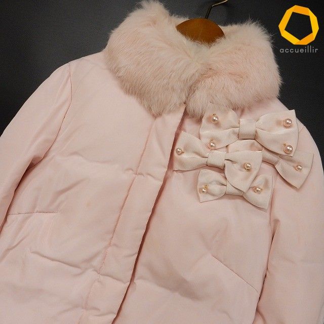 wxc ジーザスディアマンテ ダウンジャケット 38 ピンク パール リボン