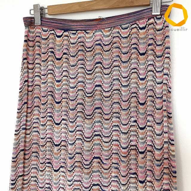 anc ミッソーニ MISSONI スカート 44 マルチ ロング 麻混 レディース