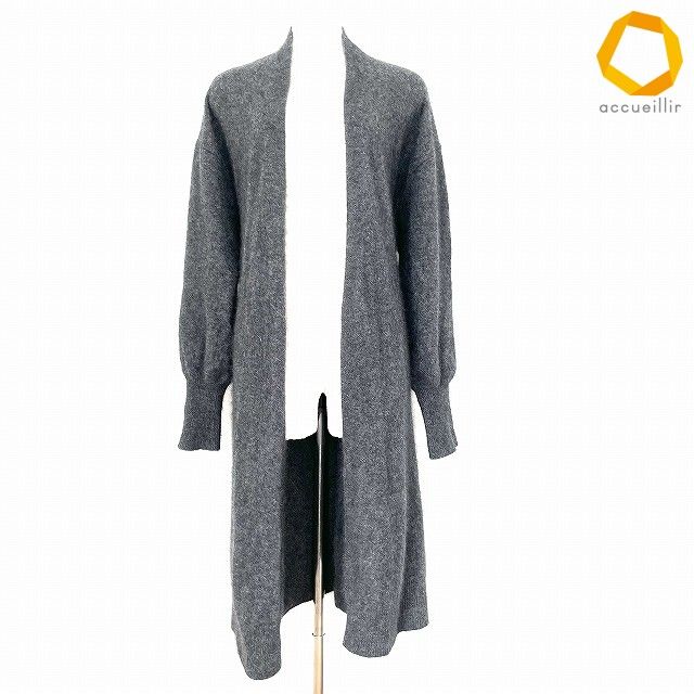 #wnc インゲボルグ INGEBORG カーディガン 3 グレー カシミヤ混 ロング ベルト付き レディース [1018527]