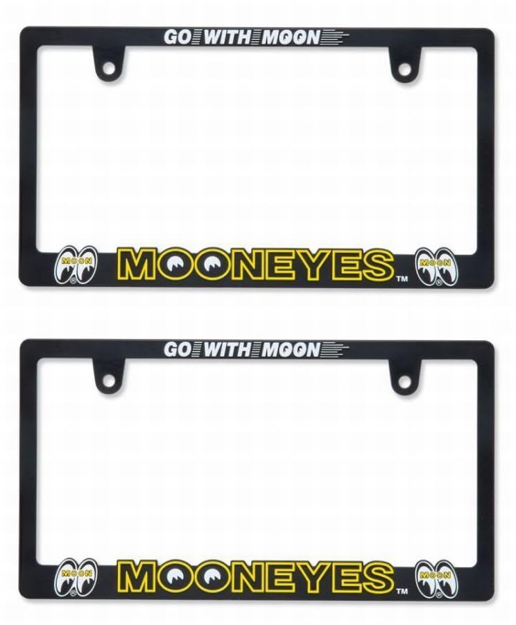【2枚セット】新基準対応 MOONEYES 3D ナンバープレート ライセンス フレーム ムーンアイズ ドレスアップt