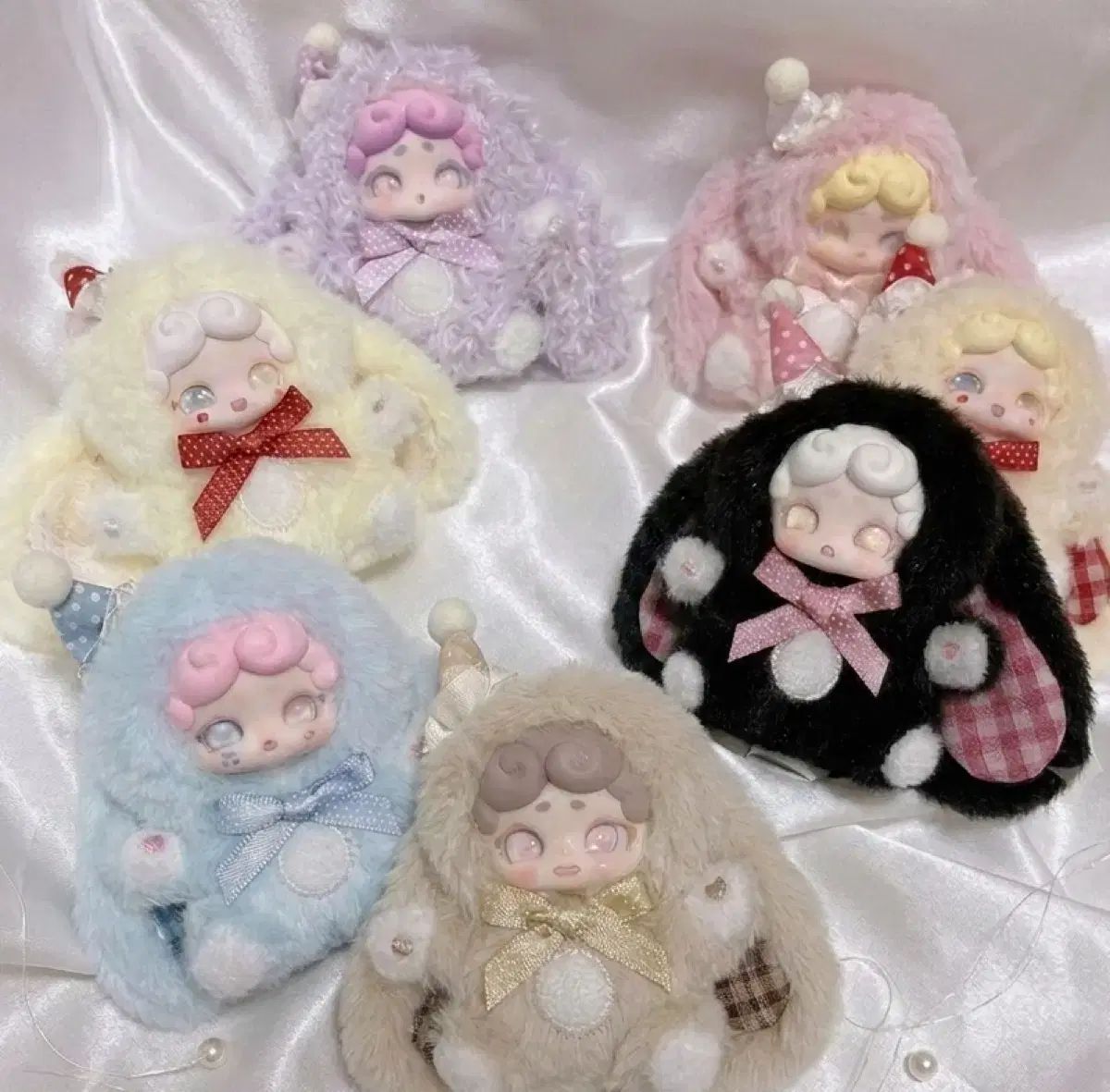 正規品7個まとめ ラッキーディアナイト うさぎ ミニ ぬいぐるみ キーホルダー シークレットハニー + フルセット