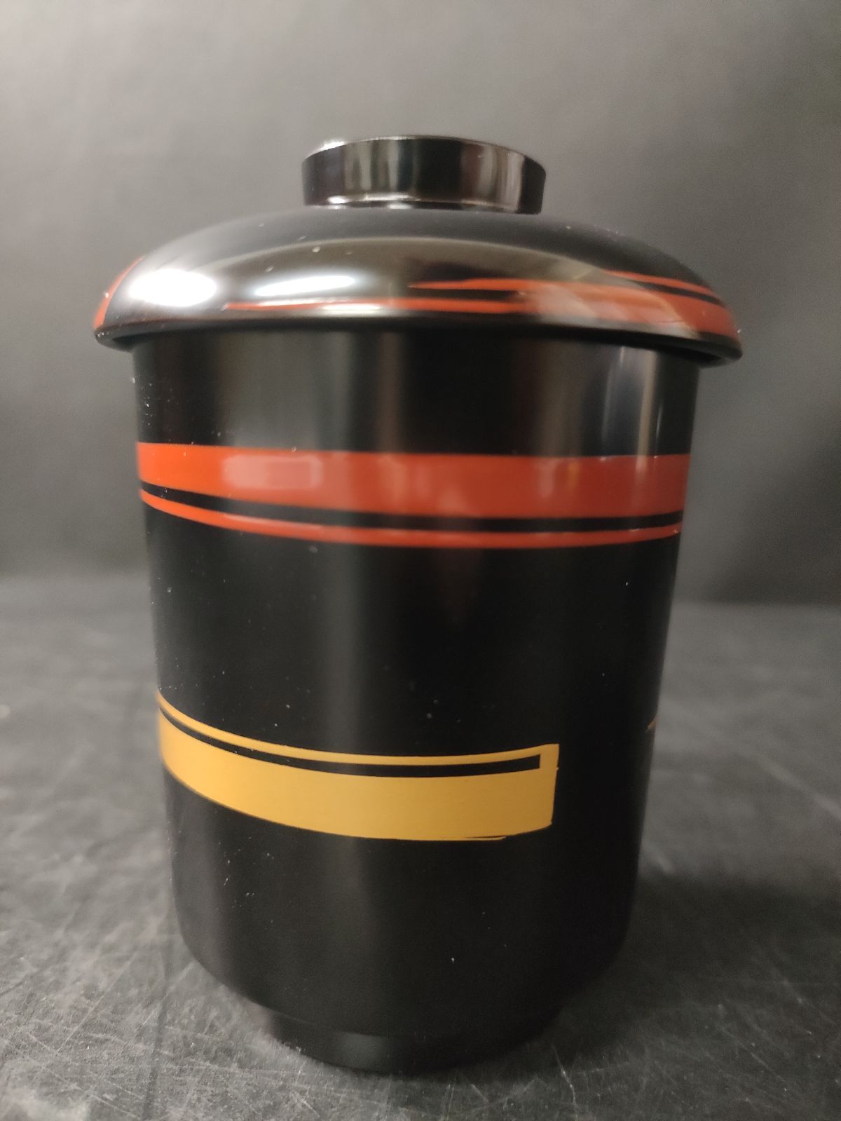 F34-02/平安 象彦/漆塗独楽模様 小吸物椀 5客/共箱/漆塗/漆器/吸物椀
