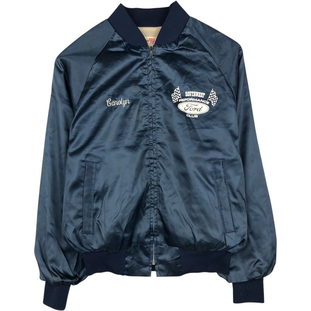古着 70~80年代 King Louie PRO FIT チェッカーフラッグ ナイロンスタジャン アワードジャケット バーシティジャケット USA製/eaa654687