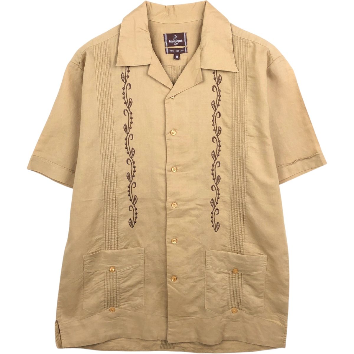 古着 Compay Segundo 半袖 オープンカラー メキシカンシャツ キューバシャツ ボックスシャツ メンズM相当/eaa658464