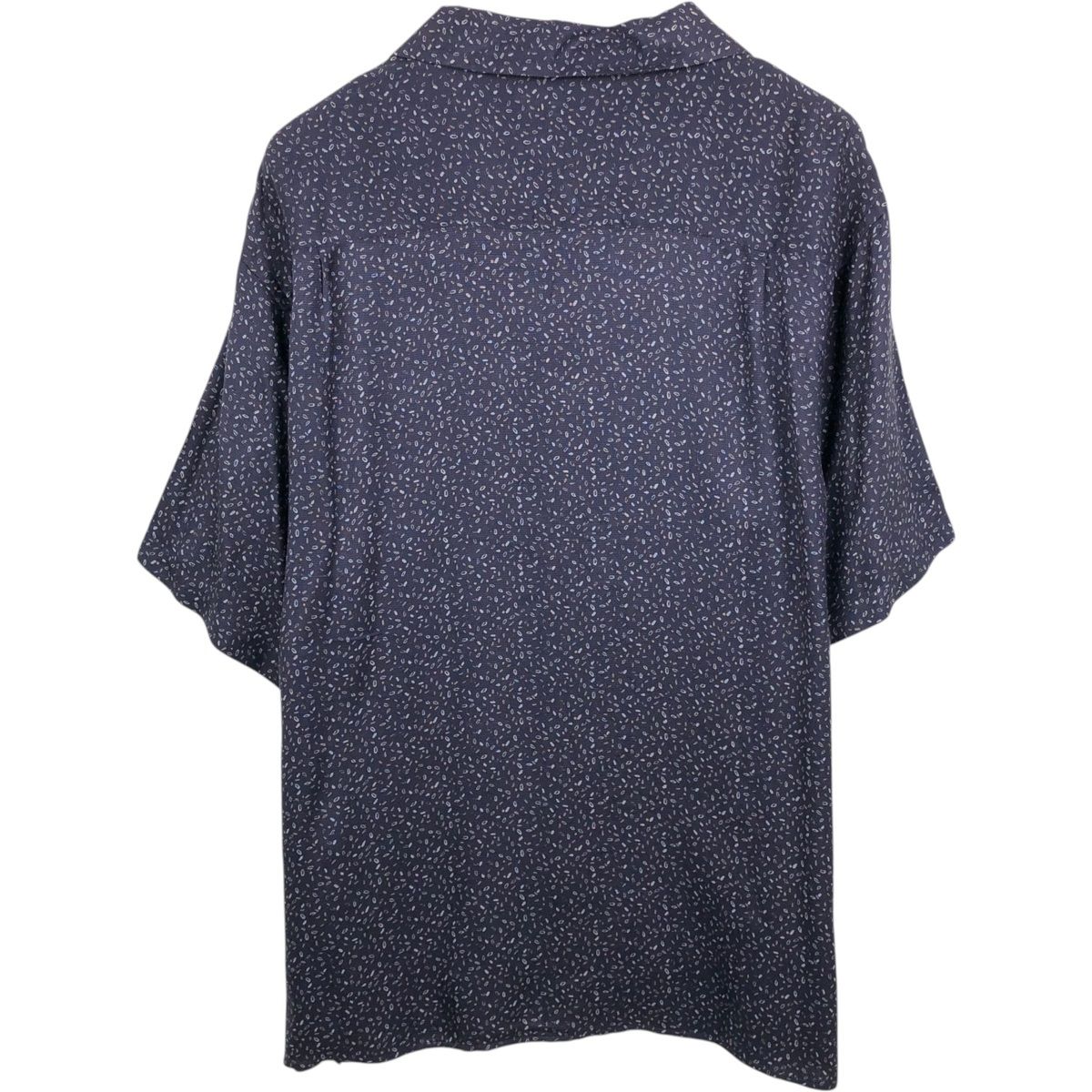 古着 ペリーエリス PERRY ELLIS 総柄 半袖 オープンカラー シルク