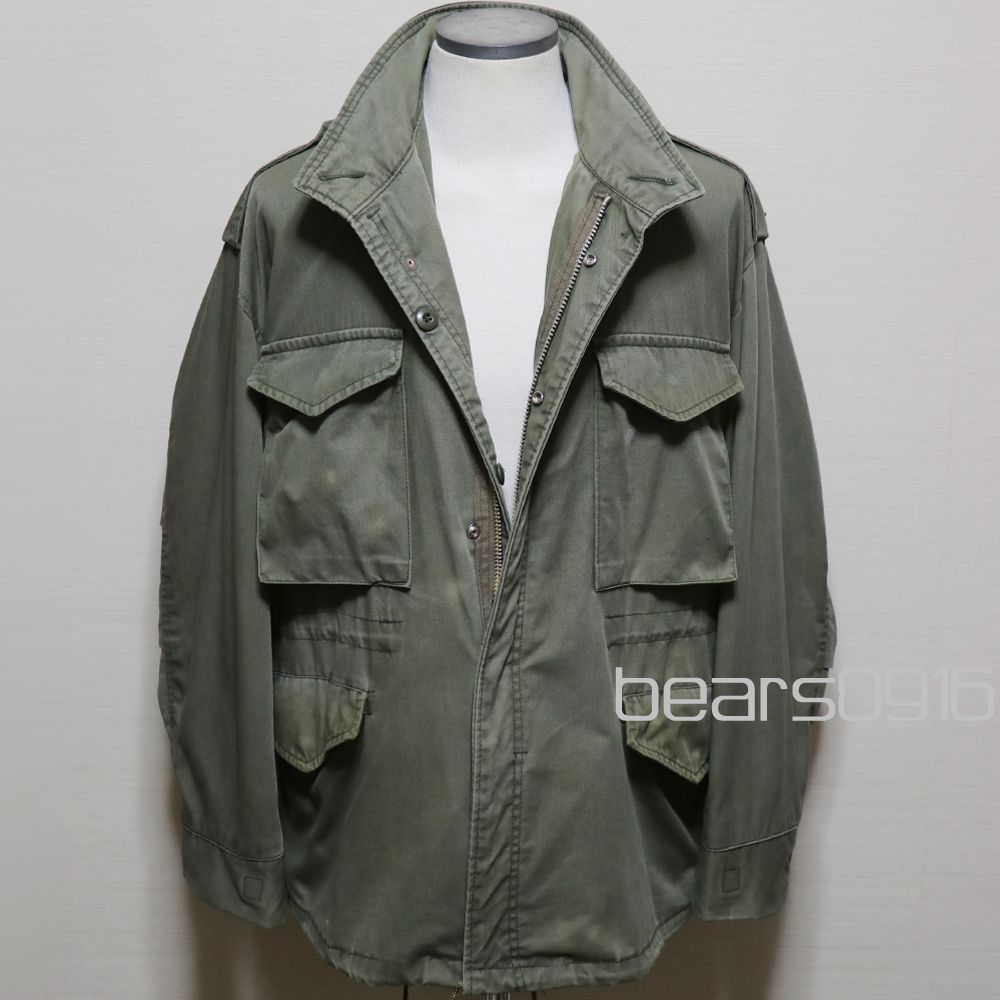 【90sアメリカ製】 コリンズ M-65 フィールドジャケット メンズ L オリーブグリーン CORINTH ミリタリージャケット 90年代 生産国USA ヴィンテージ エマージッパー シミあり アメリカ古着 民間品 USED品