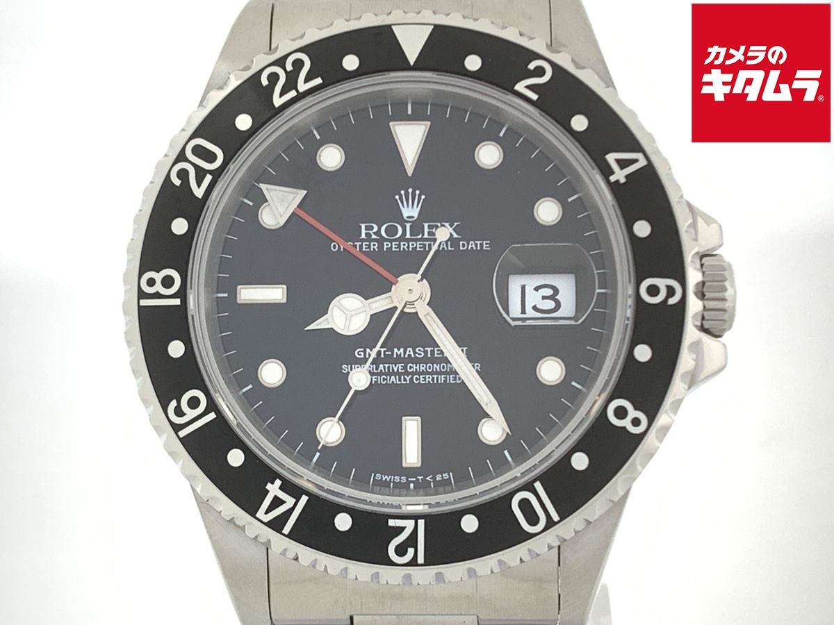 【中古】 【並品】 ロレックス(ROLEX) GMTマスターII ブラック 16710 ステンレス ブラックベゼル ダブルバッグル トリチウム