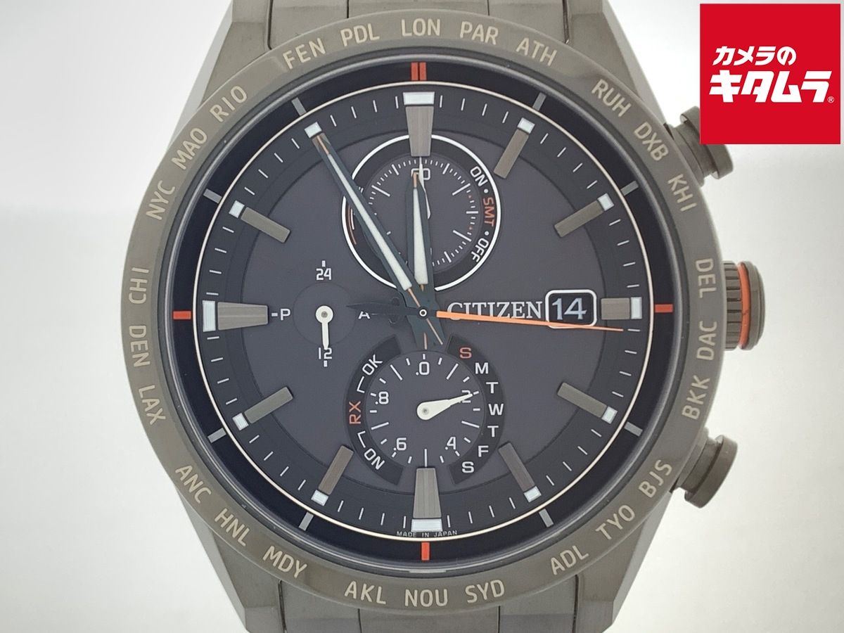 【中古】 【美品】 シチズン アテッサ ダイレクトフライト ブラック AT8185-62E/H800-T025871 チタン