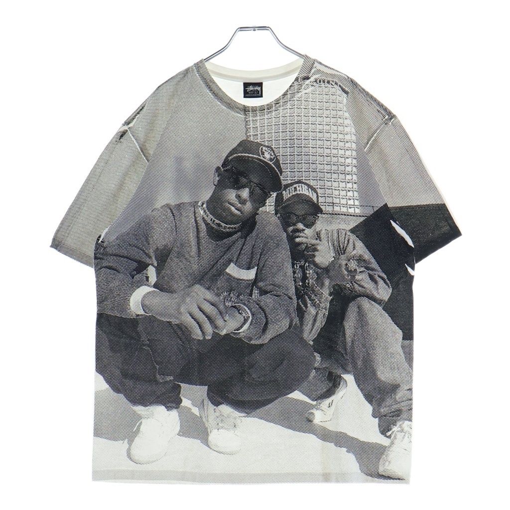 STUSSY (ステューシー) 23SS ×GANG STARR Tee プリント半袖カットソー 半袖Tシャツ ホワイト