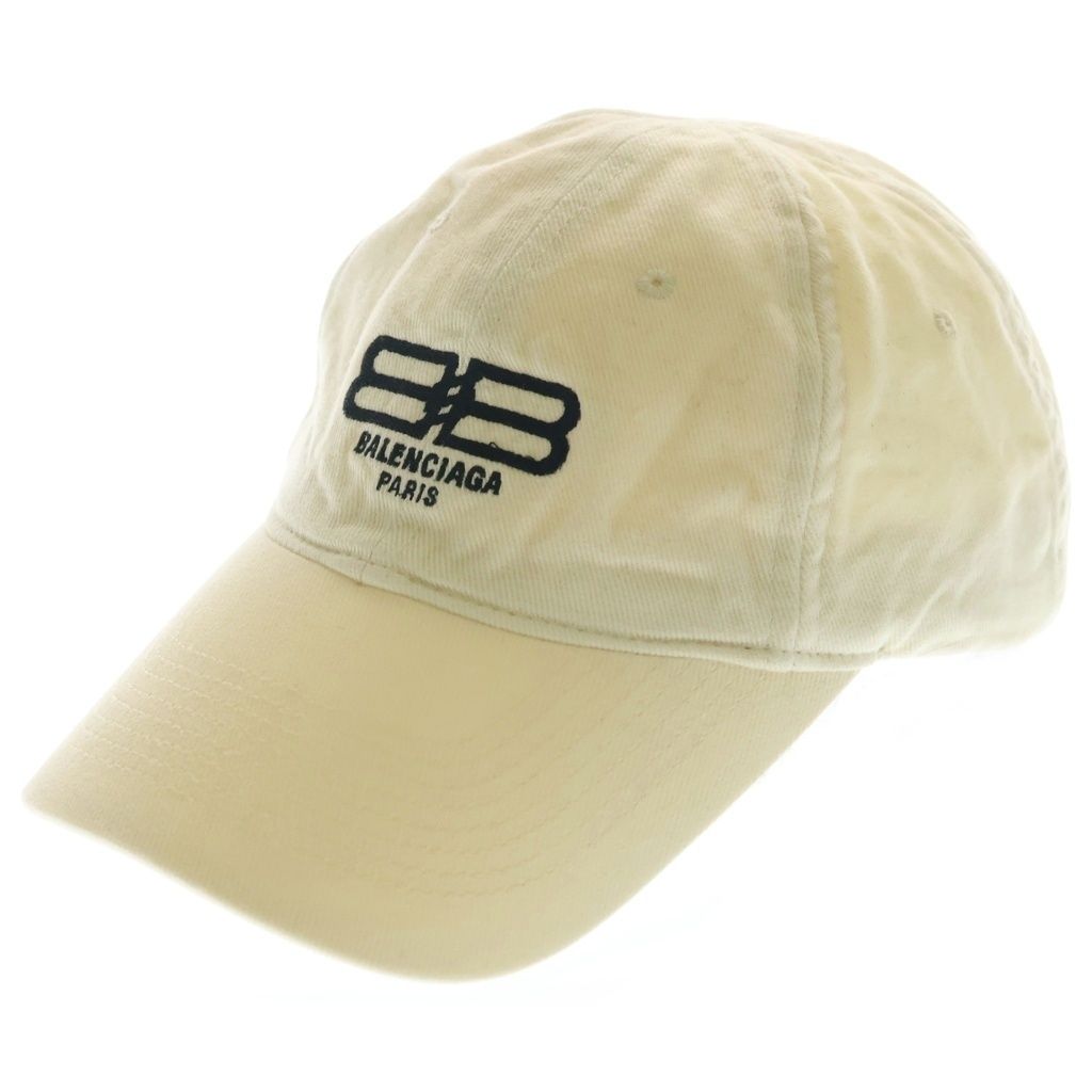 BALENCIAGA (バレンシアガ) Paris BB Cap ロゴ刺繍 ベースボールキャップ 帽子 アイボリー 704105 410B2