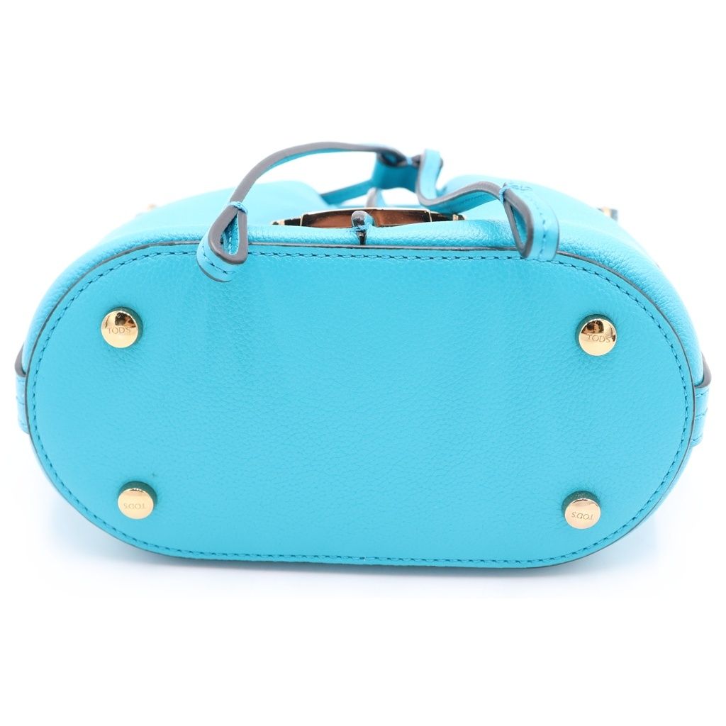 TOD'S トッズ Dスタイリング 2way バッグ レザー ターコイズブルー