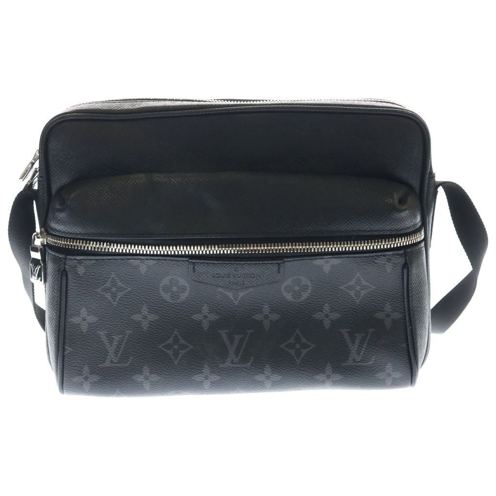 LOUIS VUITTON (ルイヴィトン) タイガラマ アウトドア・メッセンジャー PM ショルダーバッグ ブラック レザー×PVC M30233 シルバー金具