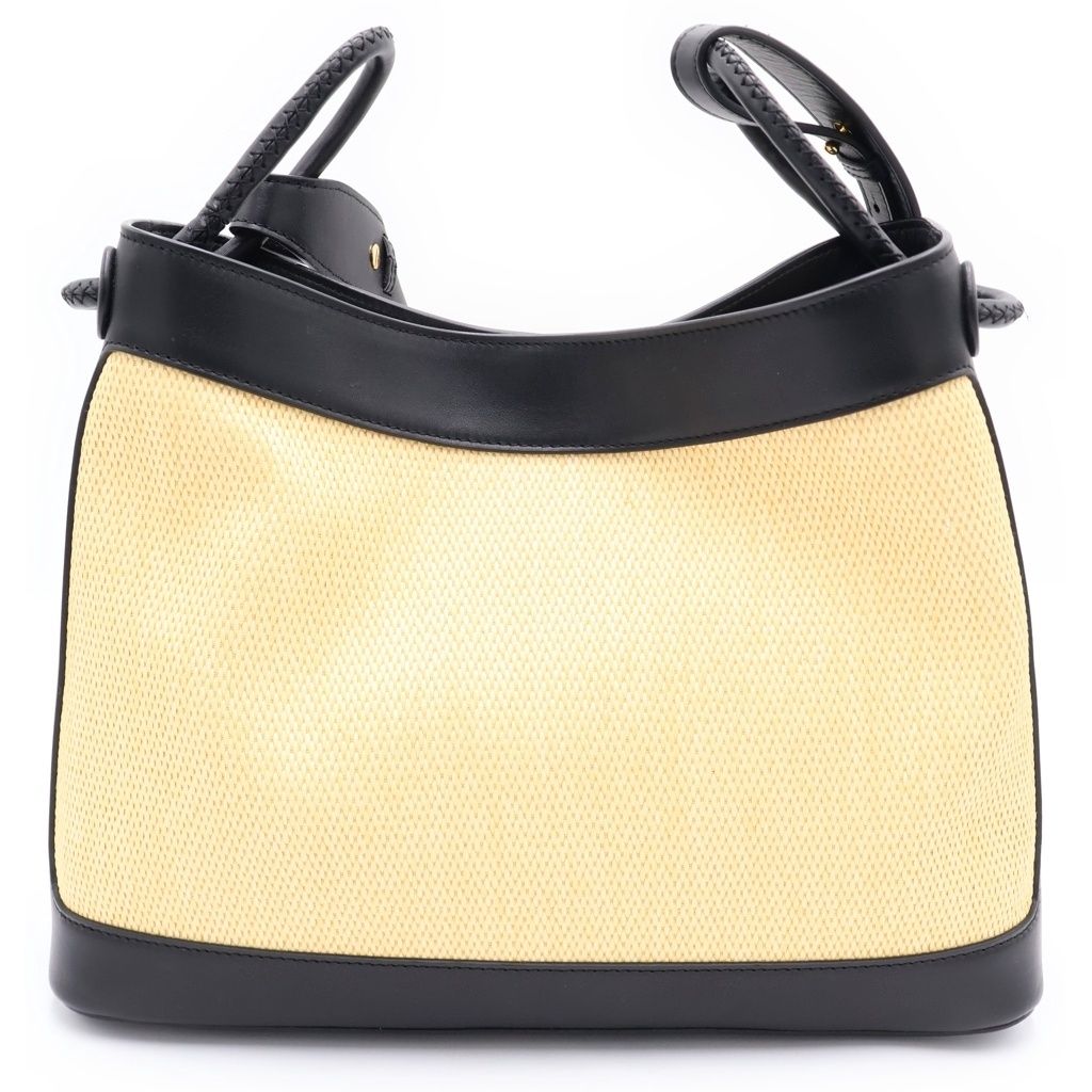 NO BRAND (ノーブランド) Elleme Paris Vosges Canvas エレメ パリ ヴォージュ キャンバス レザー切り替え ショルダーバッグ ベージュ/ブラック