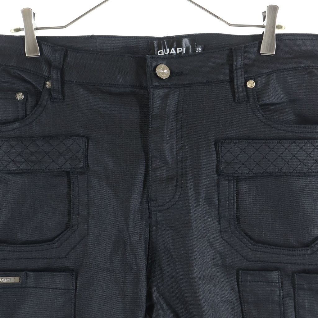 GUAPI (グアピ) OBSIDIAN BLACK TACTICAL STACKED WAX JEANS スリム