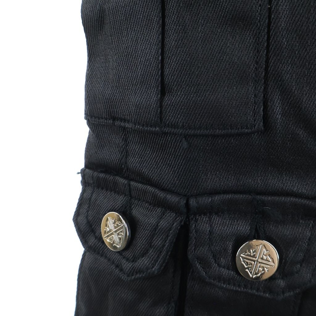 GUAPI グアピ OBSIDIAN BLACK TACTICAL STACKED WAX JEANS スリム カーゴジーンズ ワックスデニムパンツ ブラック GUAPI (グアピ) OBSIDIAN BLACK TACTICAL STACKED WAX JEANS スリム