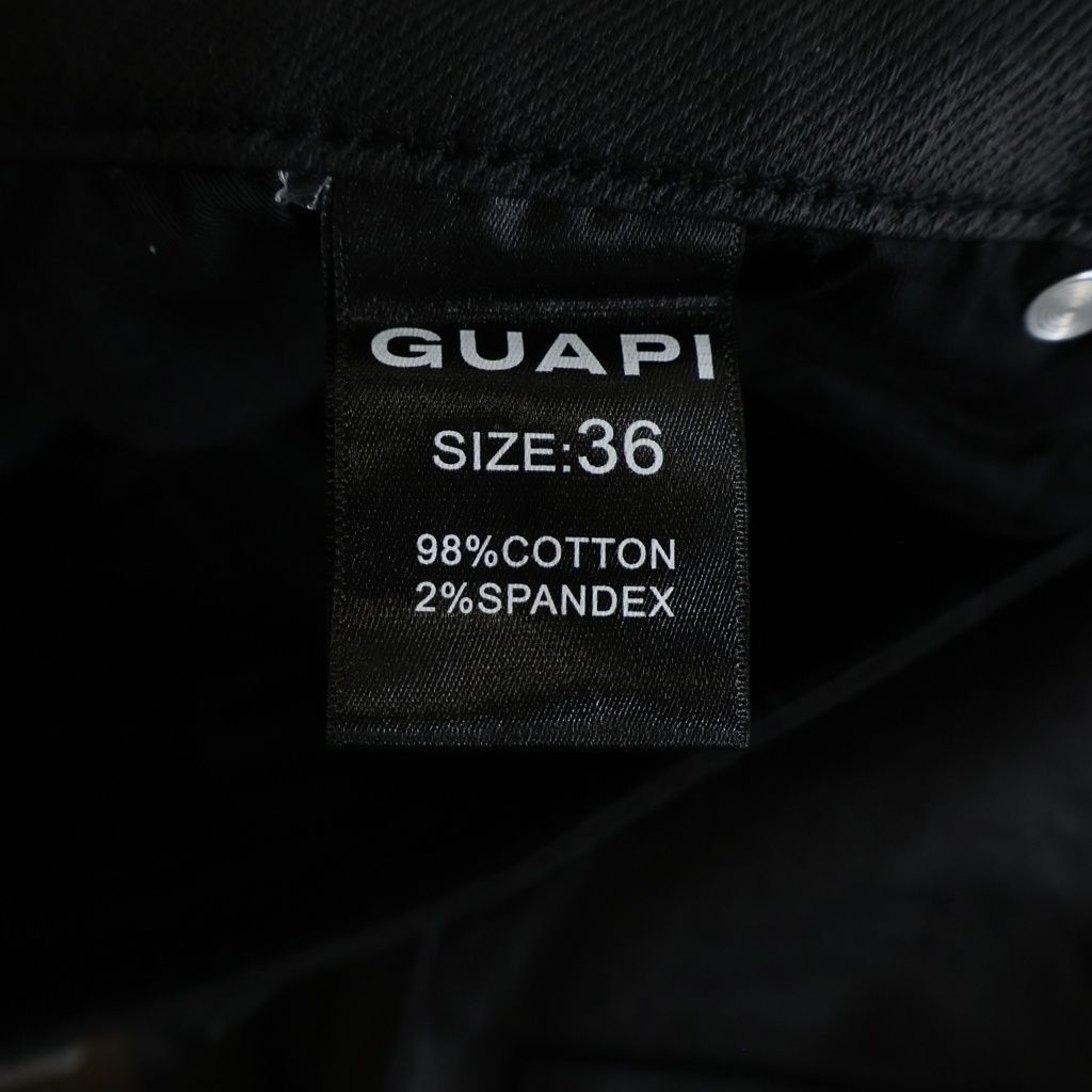 GUAPI (グアピ) OBSIDIAN BLACK TACTICAL STACKED WAX JEANS スリム