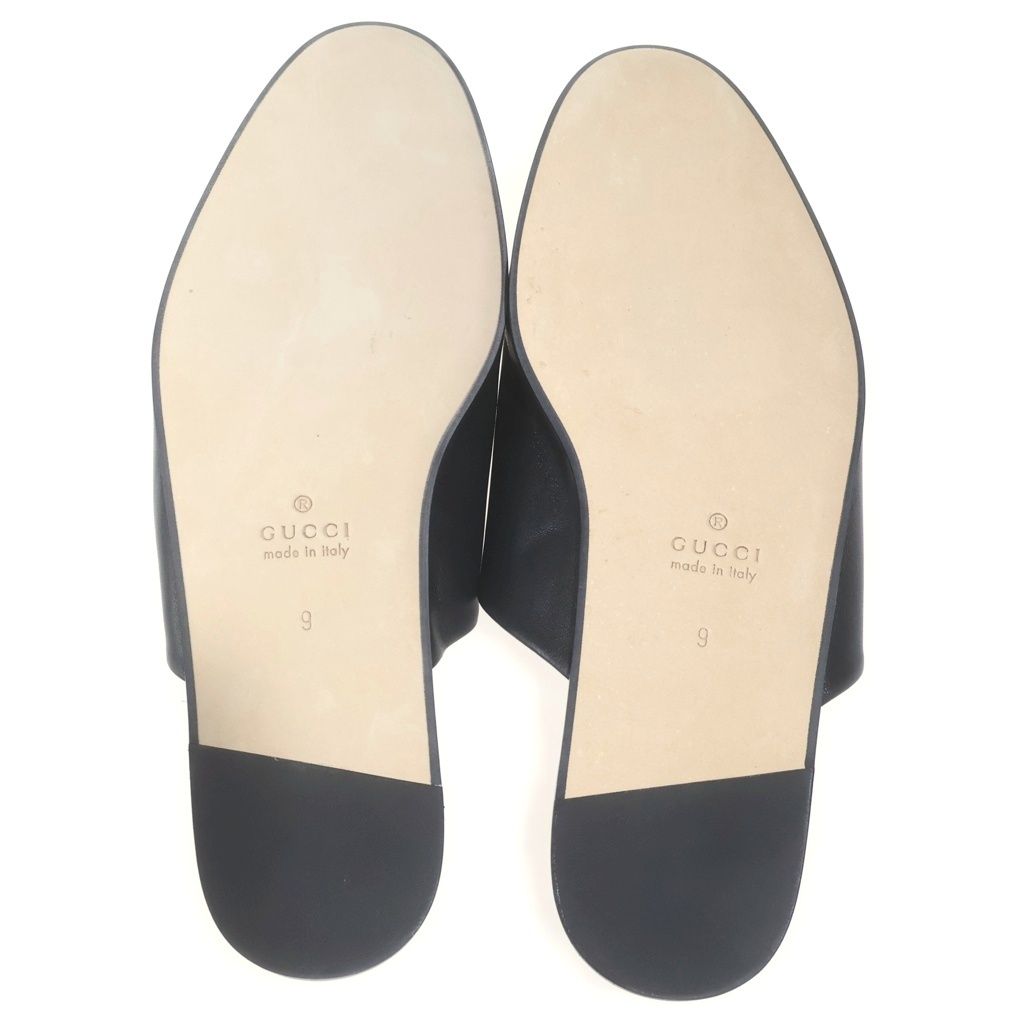 GUCCI (グッチ) ホースビット レザーミュール ブラック #9 850140
