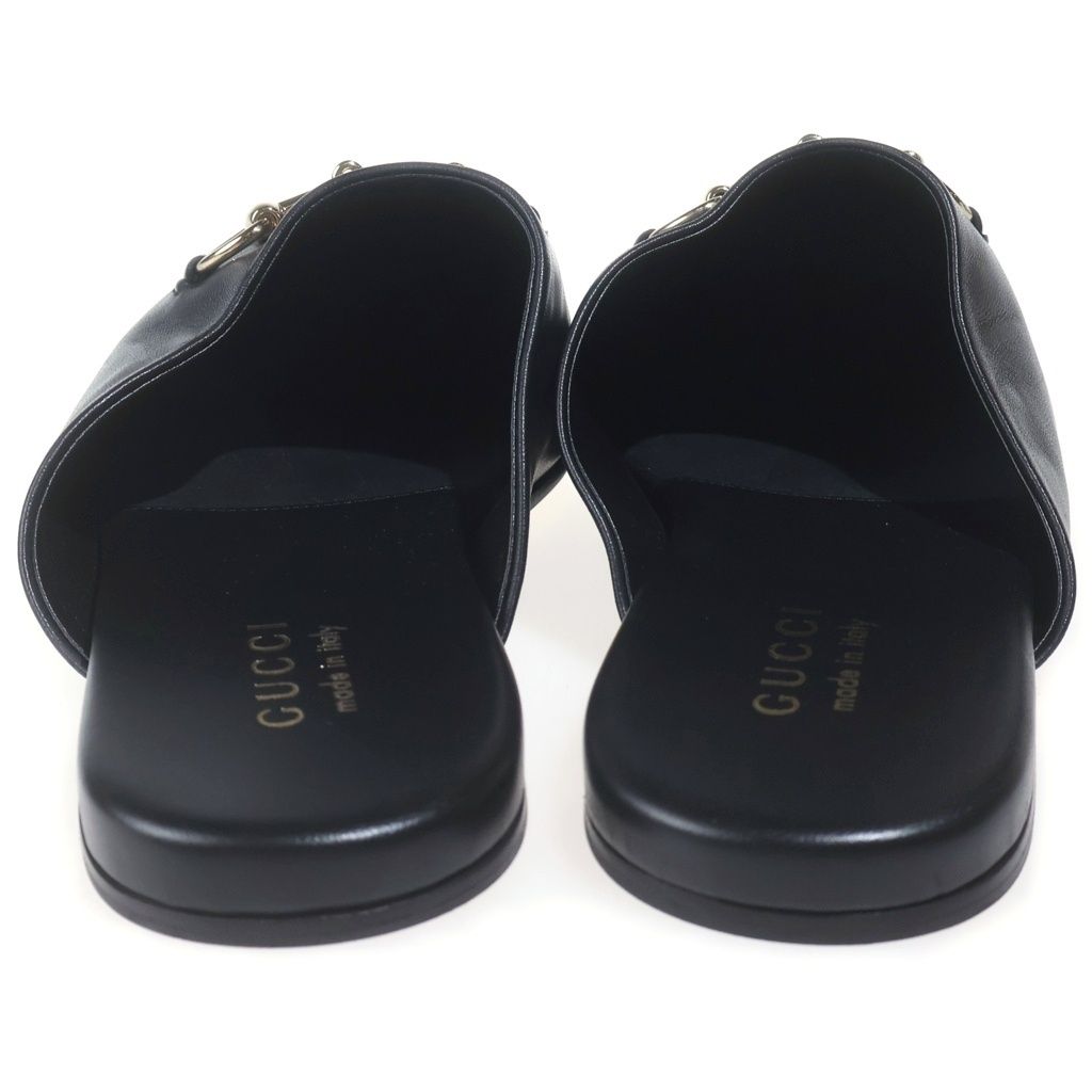 GUCCI (グッチ) ホースビット レザーミュール ブラック #9 850140