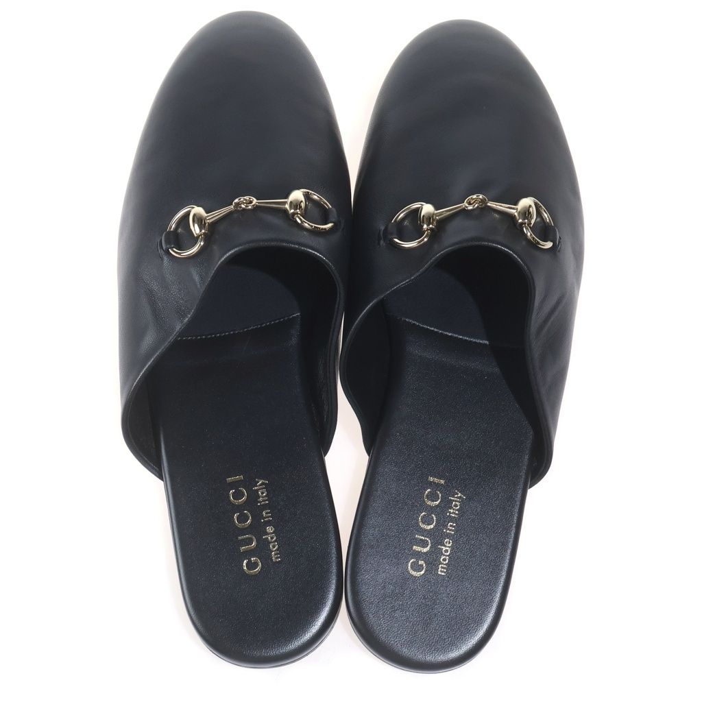 GUCCI (グッチ) ホースビット レザーミュール ブラック #9 850140