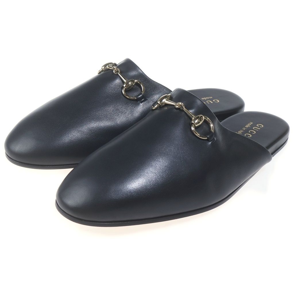 GUCCI (グッチ) ホースビット レザーミュール ブラック #9 850140