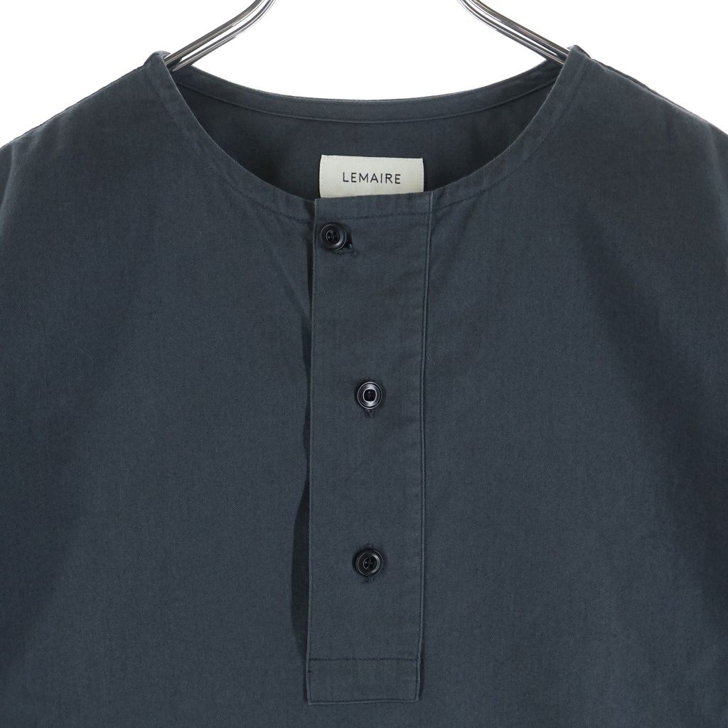 LEMAIRE (ルメール) 18AW ノーカラー 長袖コットンプルオーバーシャツ