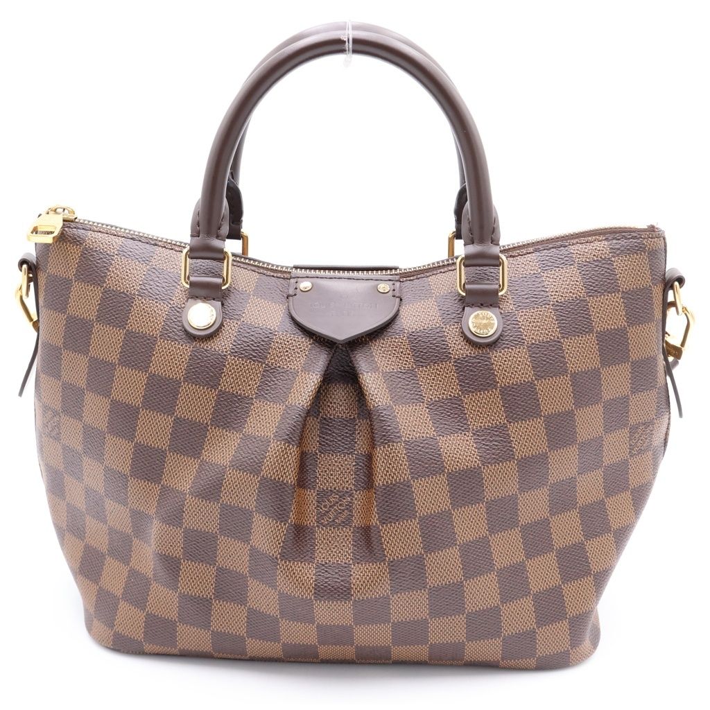 LOUIS VUITTON (ルイヴィトン) ダミエ シエナPM ハンド ショルダーバッグ PVCコーティングキャンバス レザー ブラウン N41545