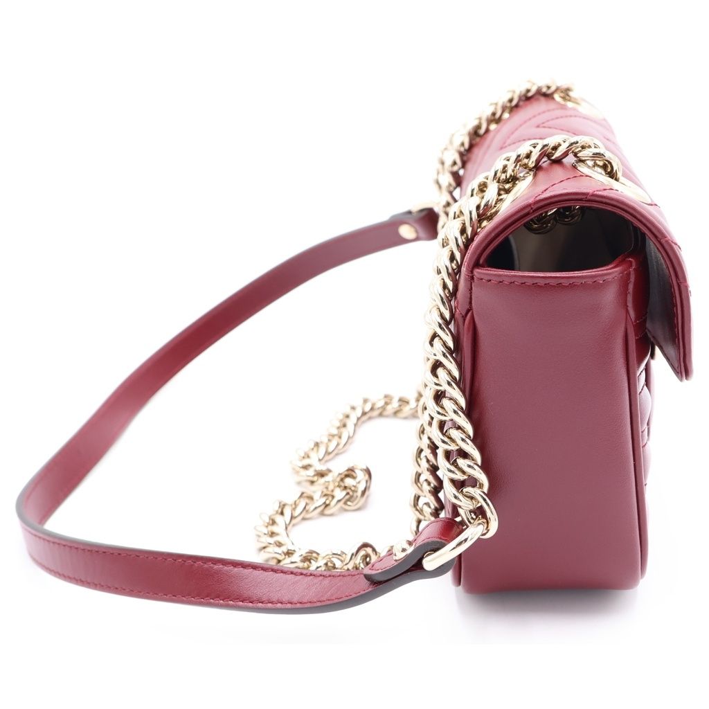 GUCCI (グッチ) GGマーモント チェーンショルダーバッグ ボルドー