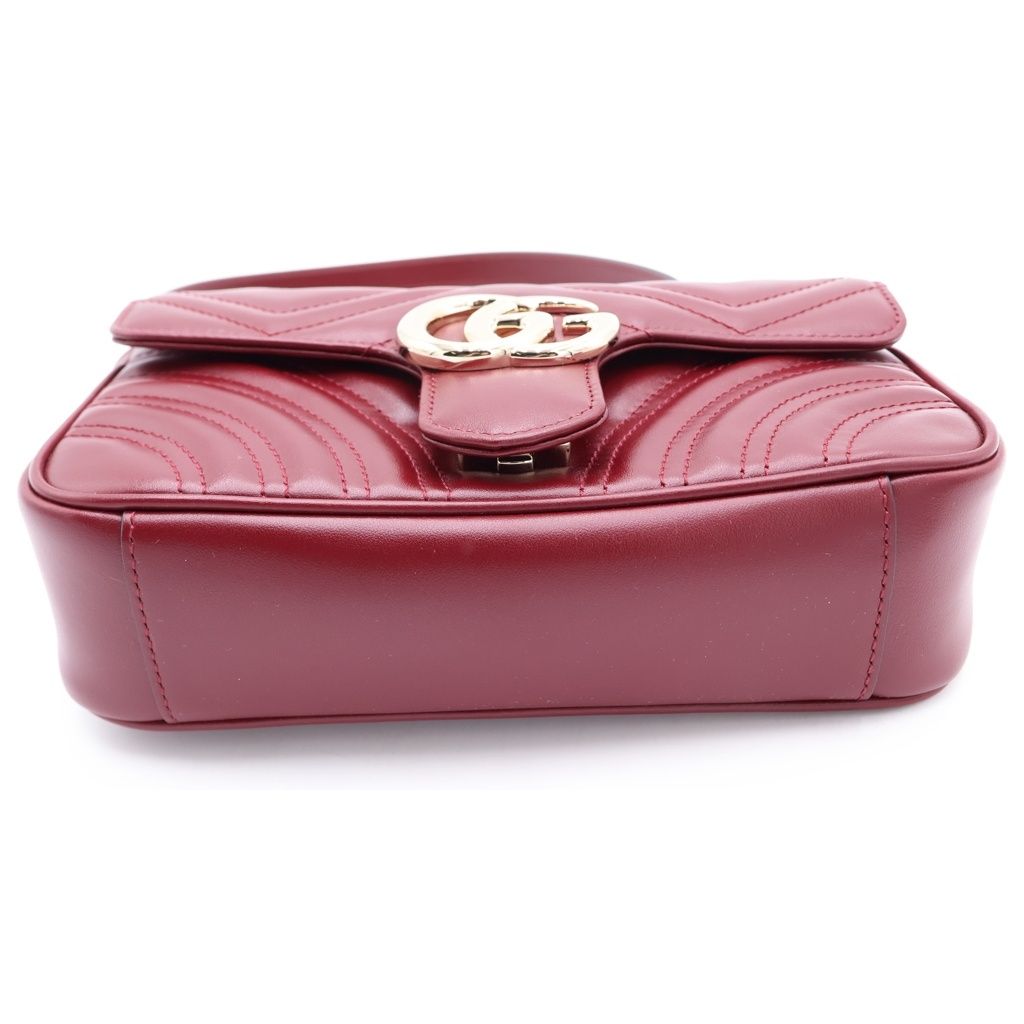 GUCCI (グッチ) GGマーモント チェーンショルダーバッグ ボルドー