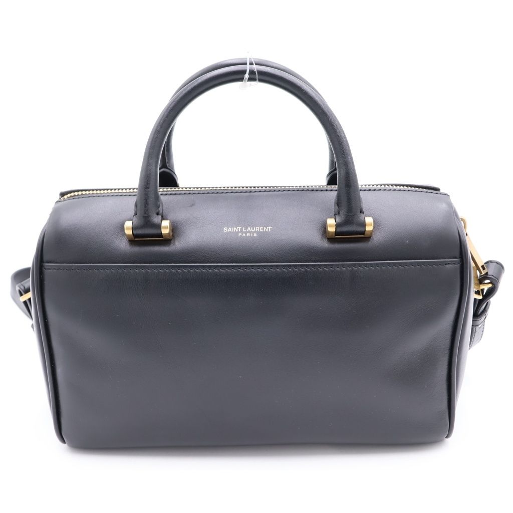 SAINT LAURENT PARIS (サンローランパリ) ベイビーダッフル 2WAYショルダーバッグ ハンドバッグ ブラック レザー 533481 ゴールド金具