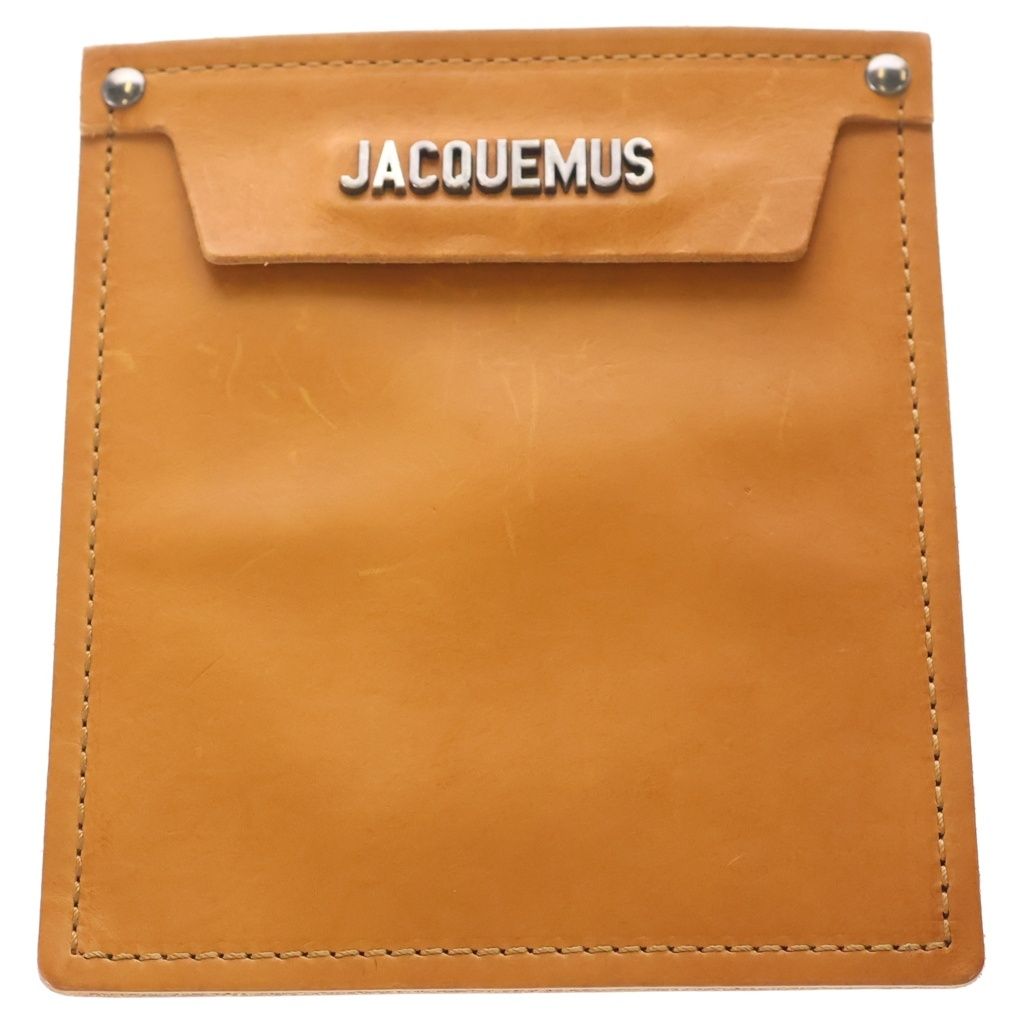 JACQUEMUS ジャックムス Leather Pocket ロゴプレート レザーポケット ブラウン JACQUEMUS (ジャックムス) Leather Pocket ロゴプレート レザー