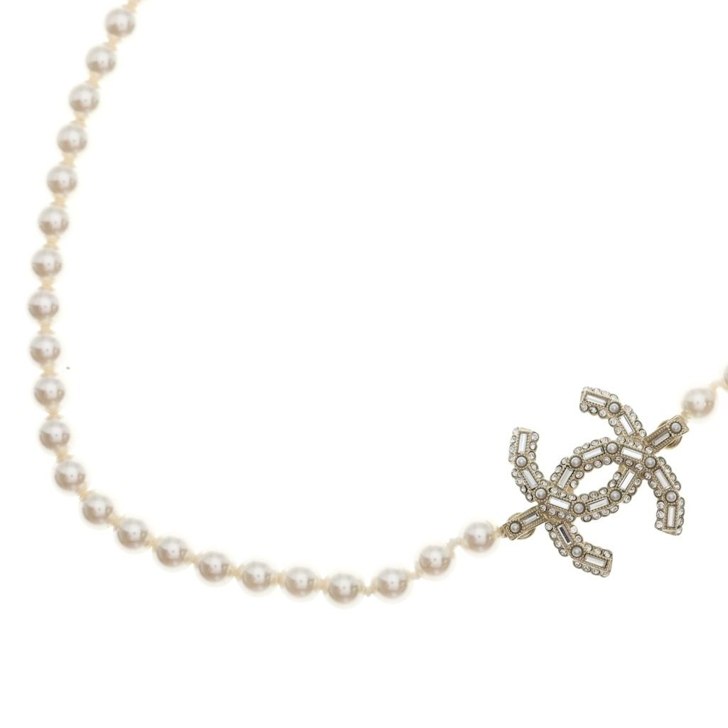 CHANEL (シャネル) ココマーク 2連 フェイクパール ロング ネックレス