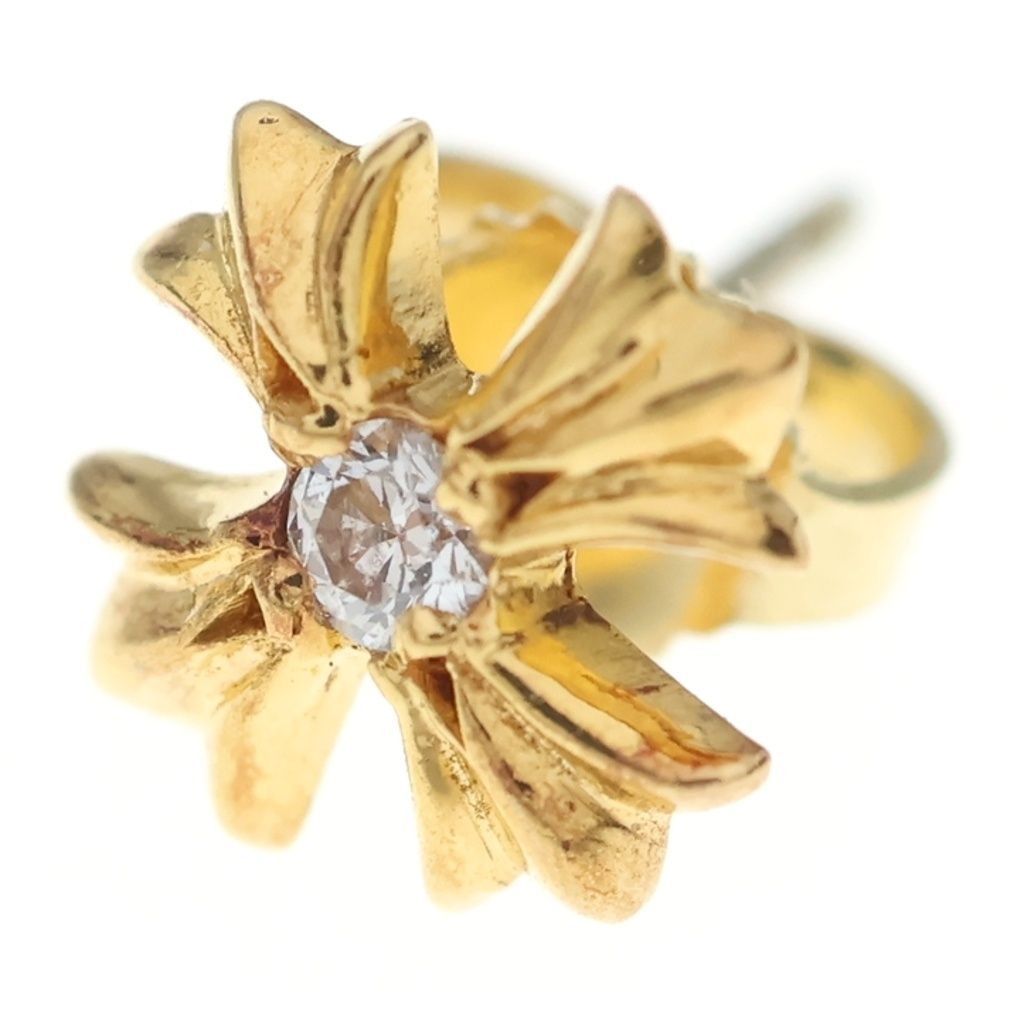 CHROME HEARTS (クロムハーツ) 22K CH PLUS 1DIA STUD CHプラス