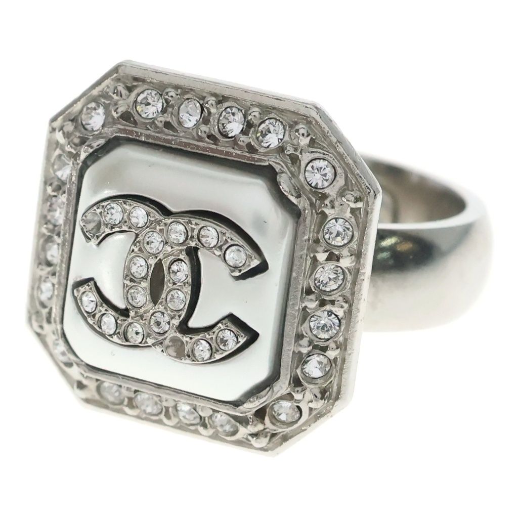 CHANEL (シャネル) Ring ココマーク ラインストーン装飾 リング