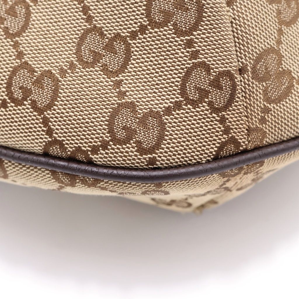 GUCCI (グッチ) GGキャンバス ショルダーバッグブラウン レザー