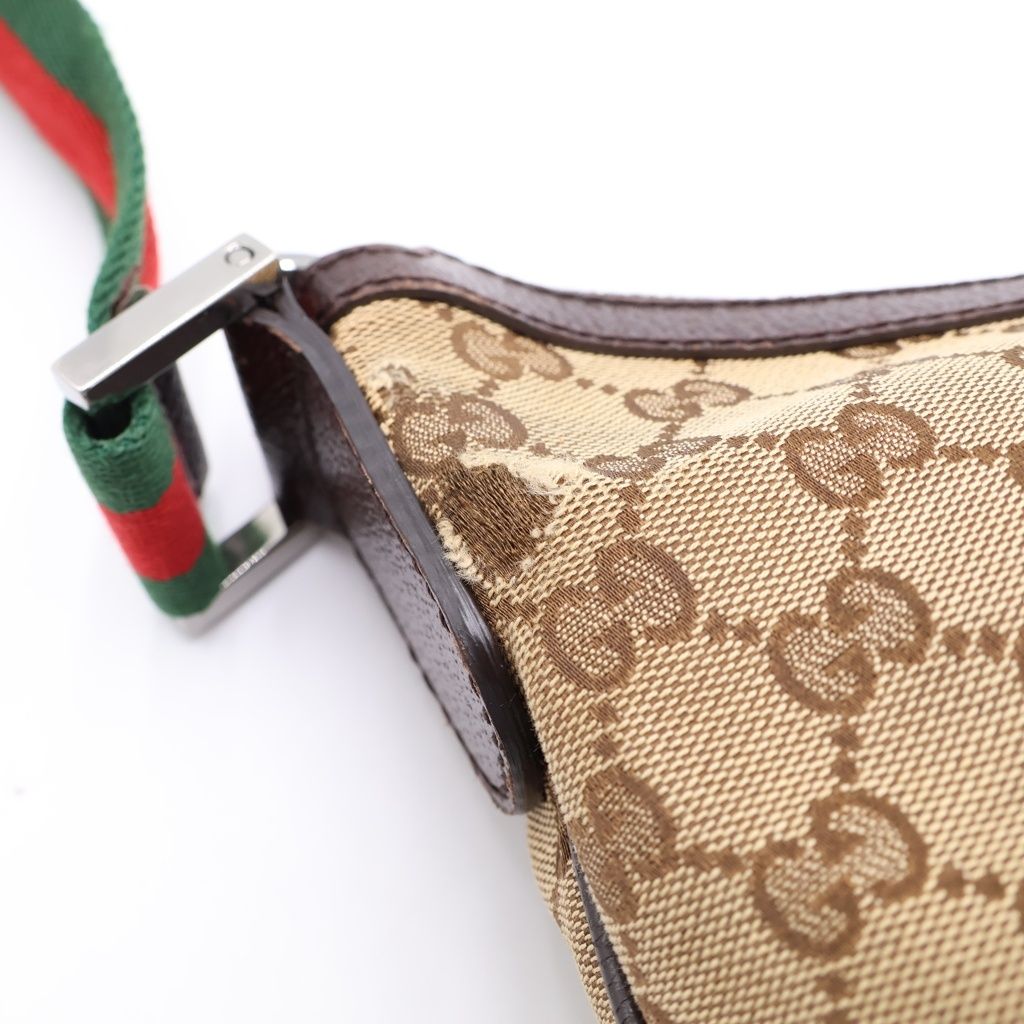 GUCCI (グッチ) GGキャンバス ショルダーバッグブラウン レザー