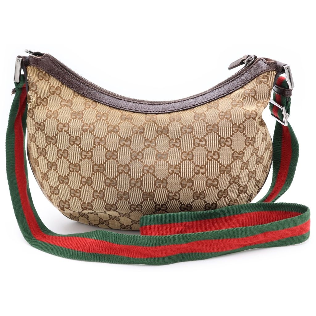GUCCI (グッチ) GGキャンバス ショルダーバッグブラウン レザー