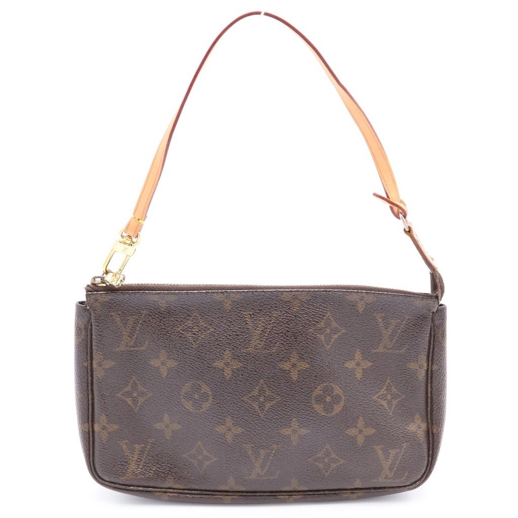 LOUIS VUITTON (ルイヴィトン) モノグラム ポシェット・アクセソワール ハンドバッグ ミニバッグ ポーチ ケース ブラウン レザー×PVC M51980 ゴールド金具